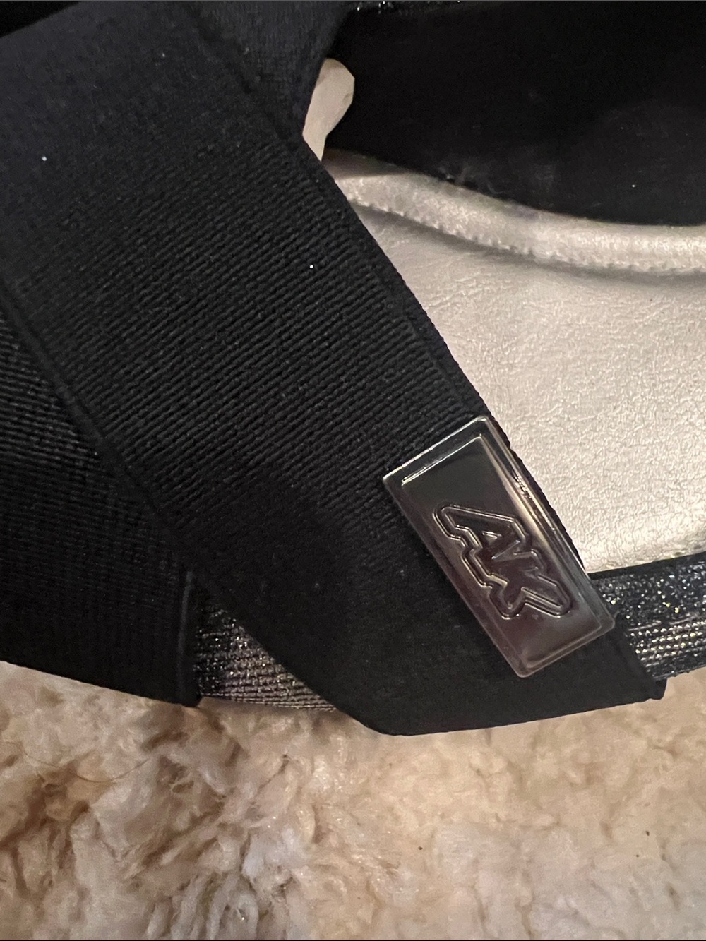 Anne Klein Metallic Gray Pointed Flats with Black Elastic Strap - Picture 6 of 6